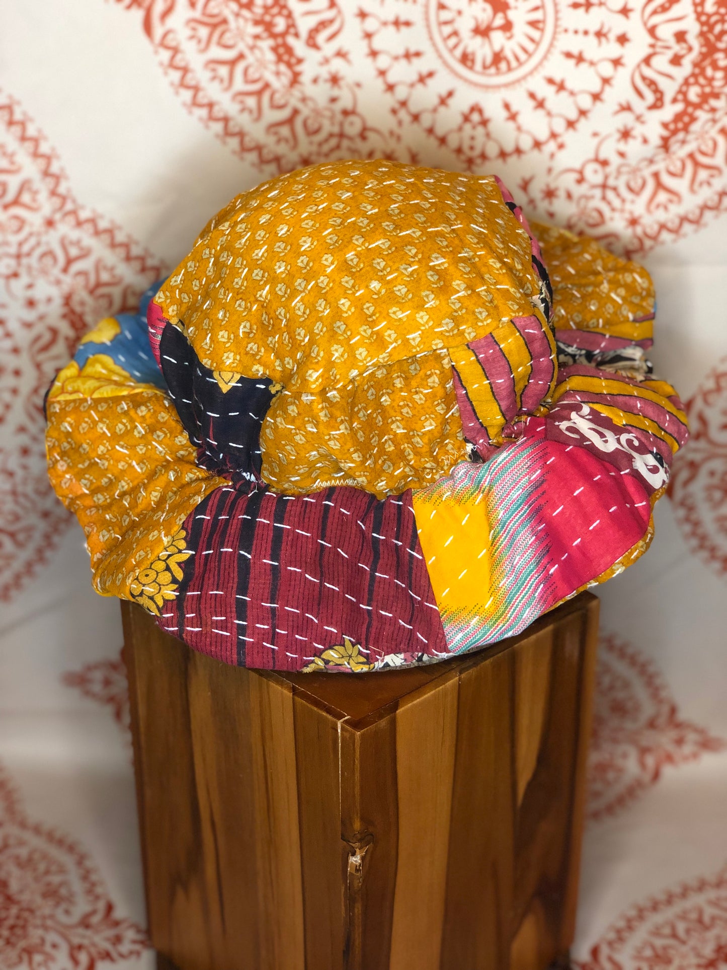 Patchwork Kantha Brim Hat