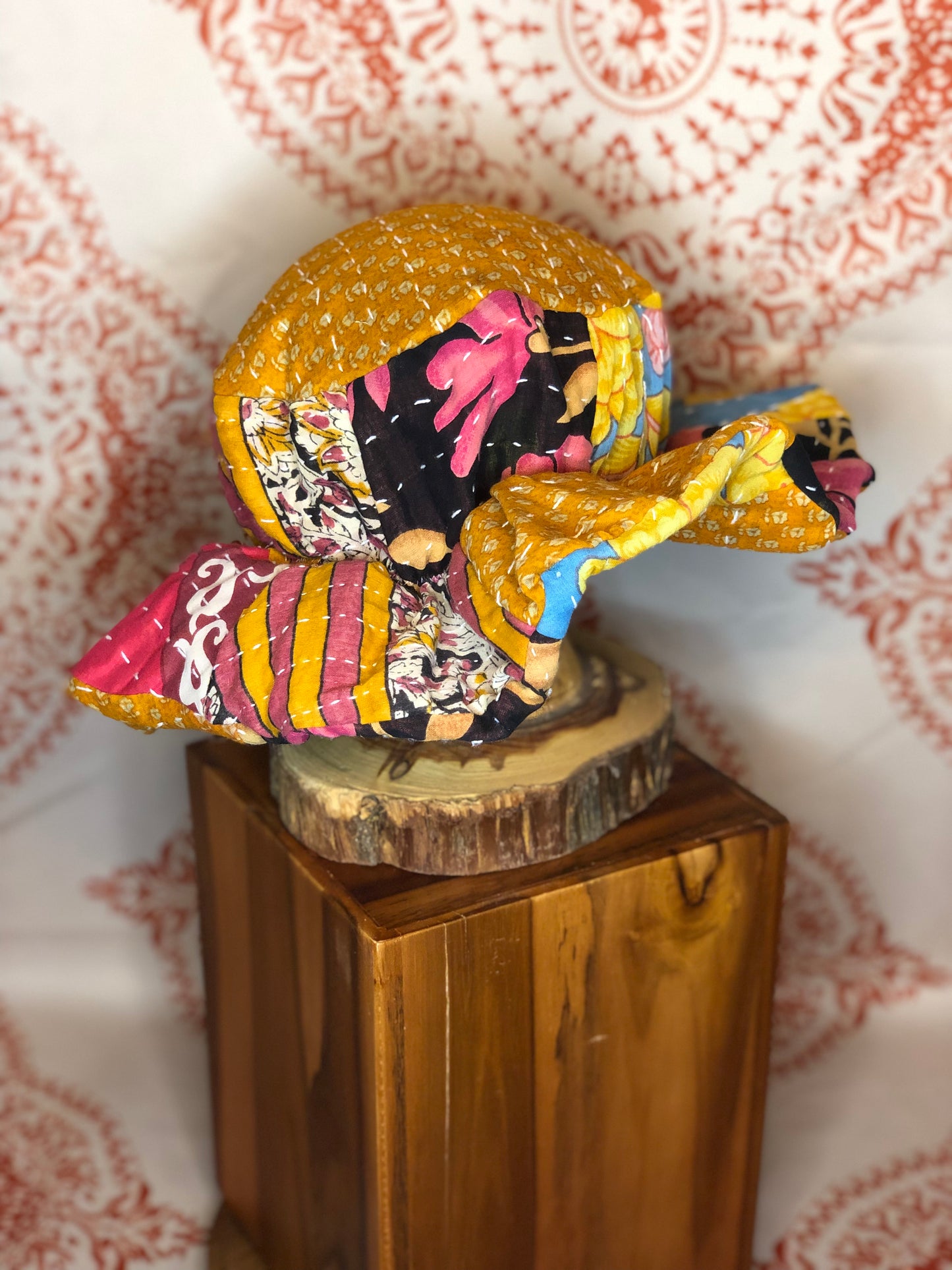Patchwork Kantha Brim Hat