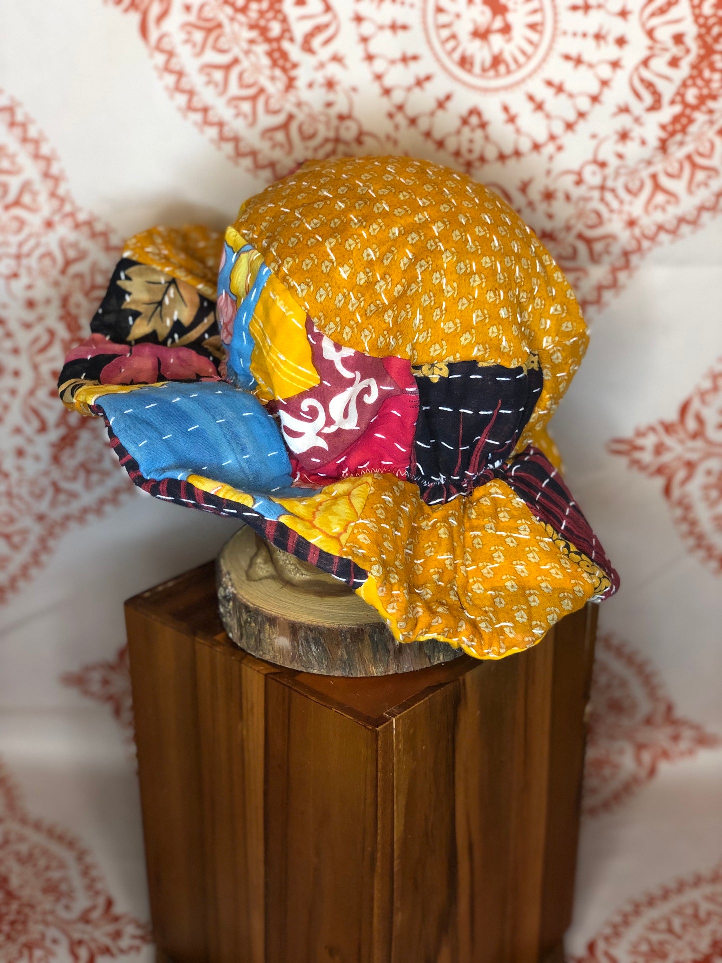 Patchwork Kantha Brim Hat