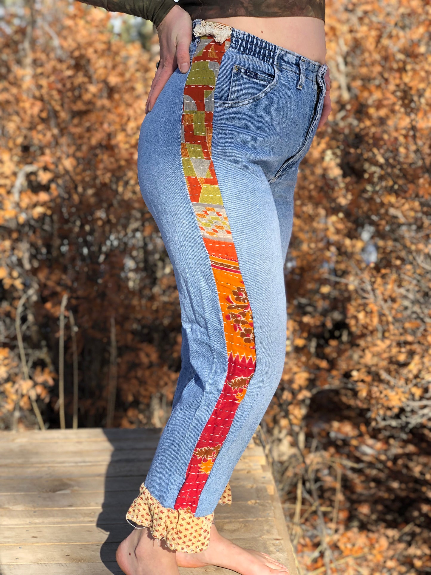 Upcycled Kantha Jeans