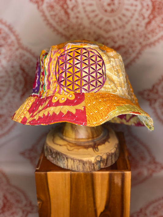 Flower of Life Kantha Bucket