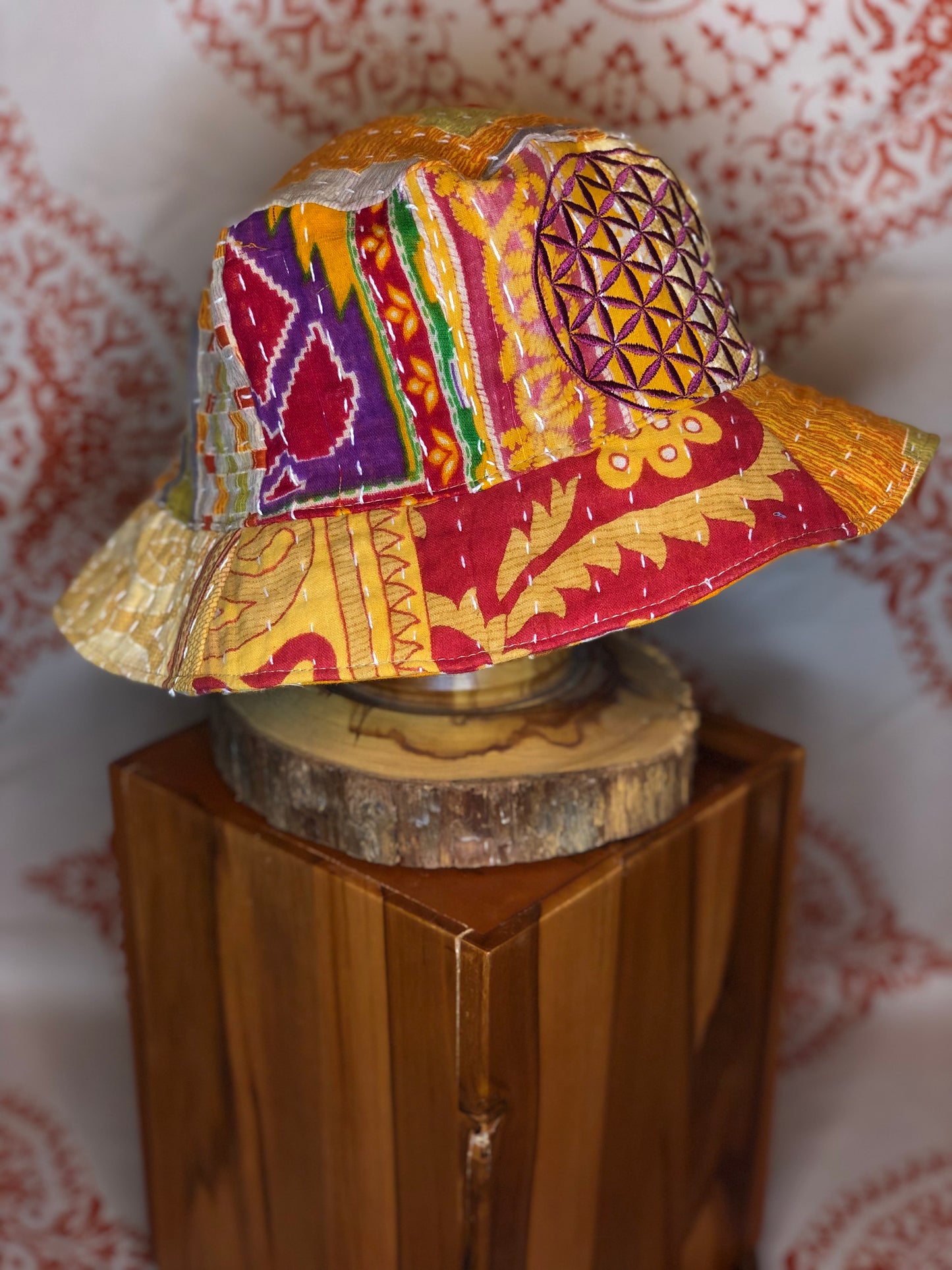 Flower of Life Kantha Bucket