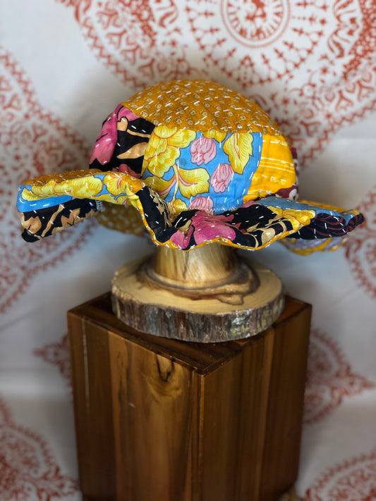 Patchwork Kantha Brim Hat